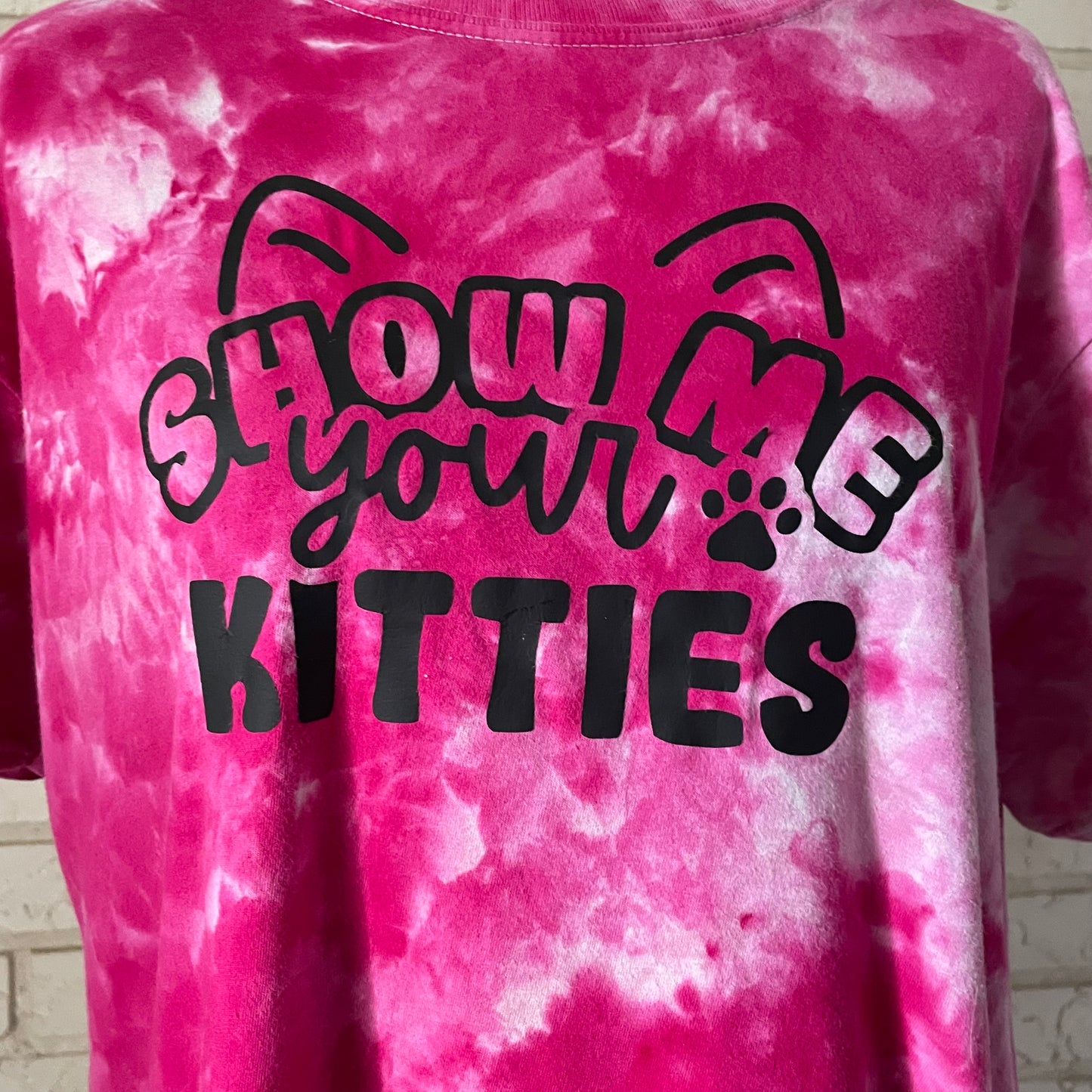 “Show Me Your Kitties” Tie-Dye Graphic Tee
