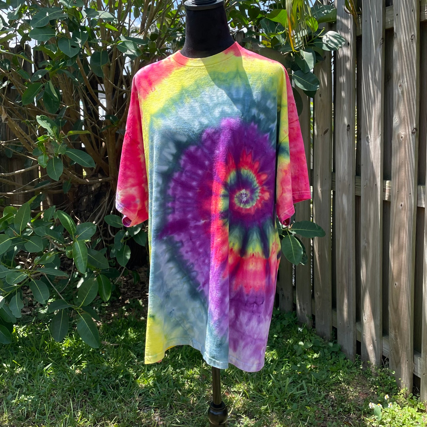 Rainbow Spiral Tie-Dye Tee - Size 2XL