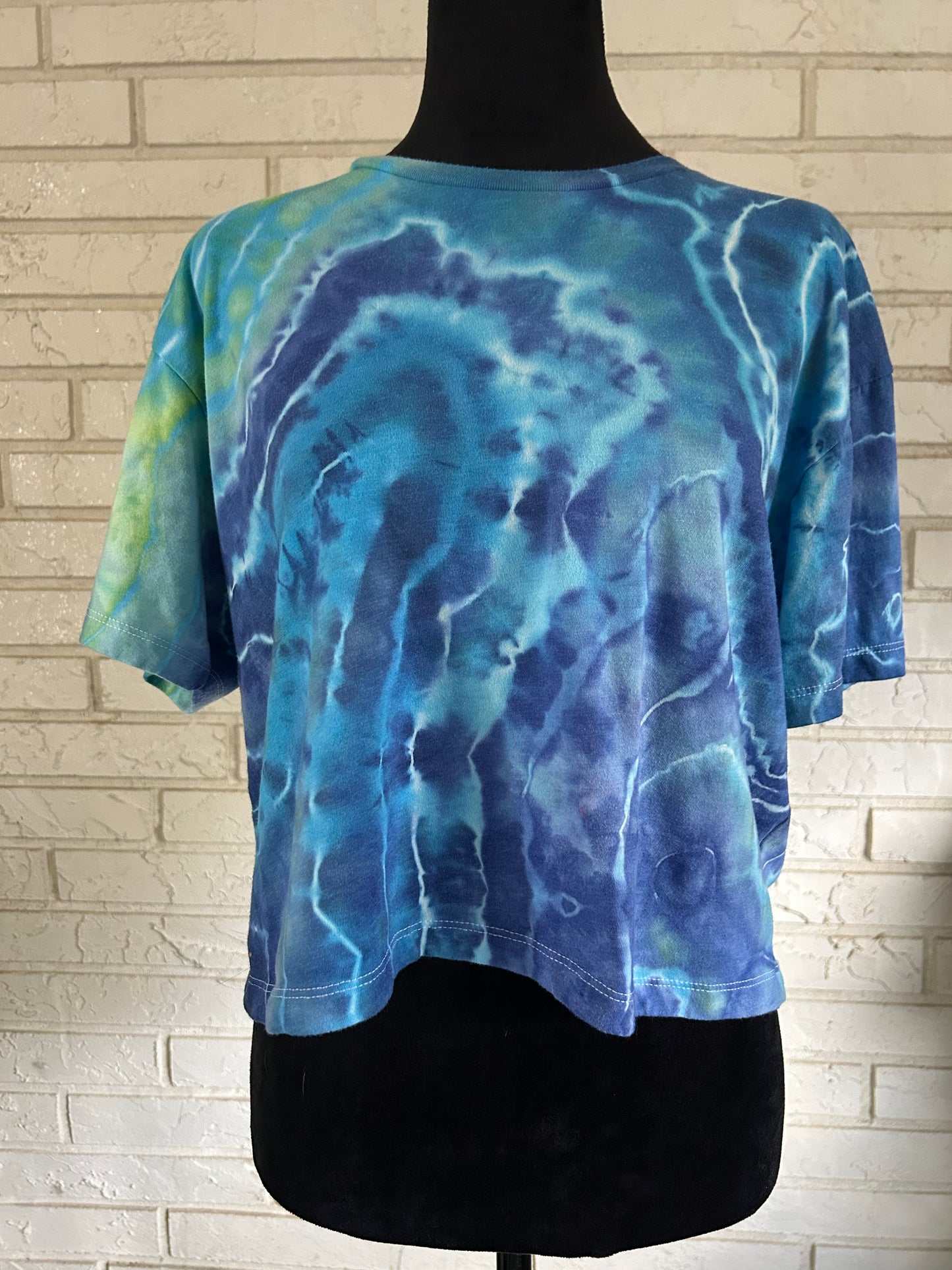 Geode Tie-Dye Crop Top, Earthy Boho Tee