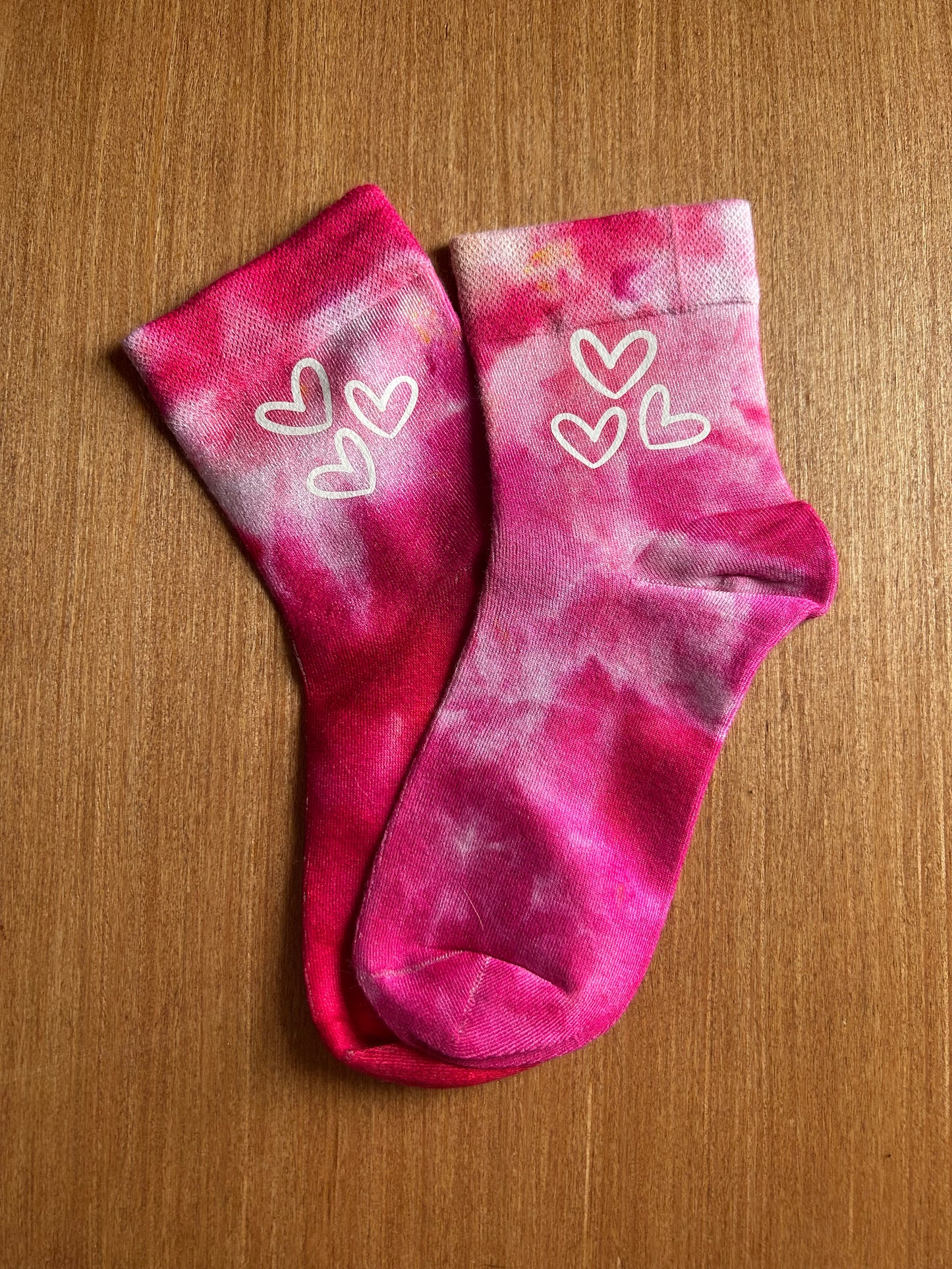 Valentine's Day Pink Bamboo Crew Socks