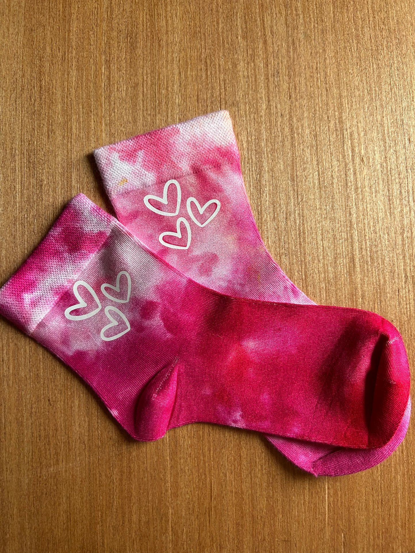 Valentine's Day Pink Bamboo Crew Socks