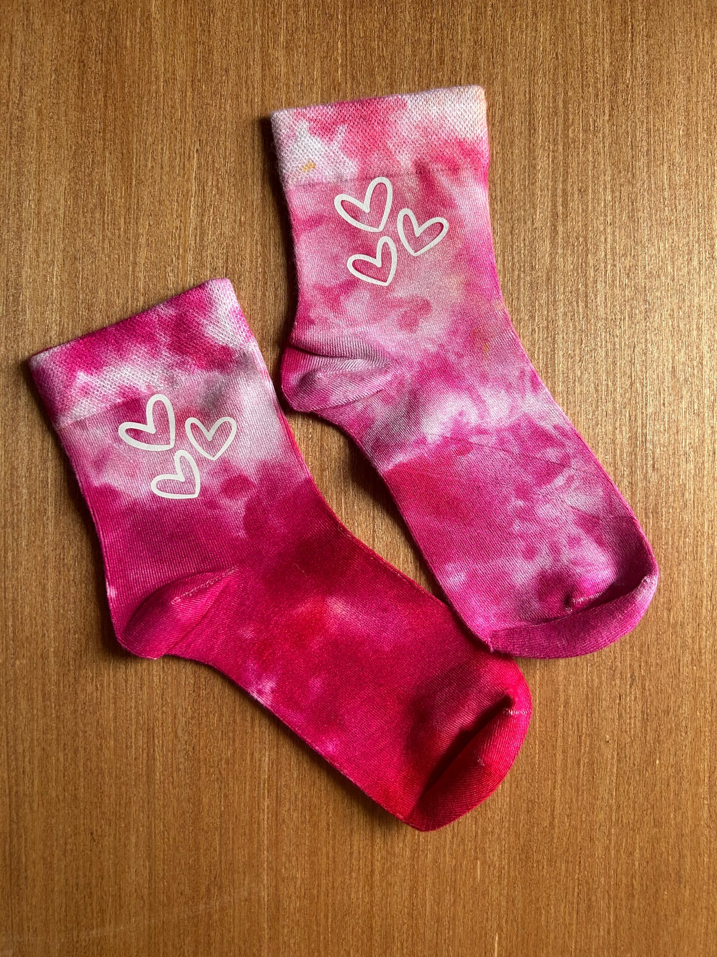 Valentine's Day Pink Bamboo Crew Socks