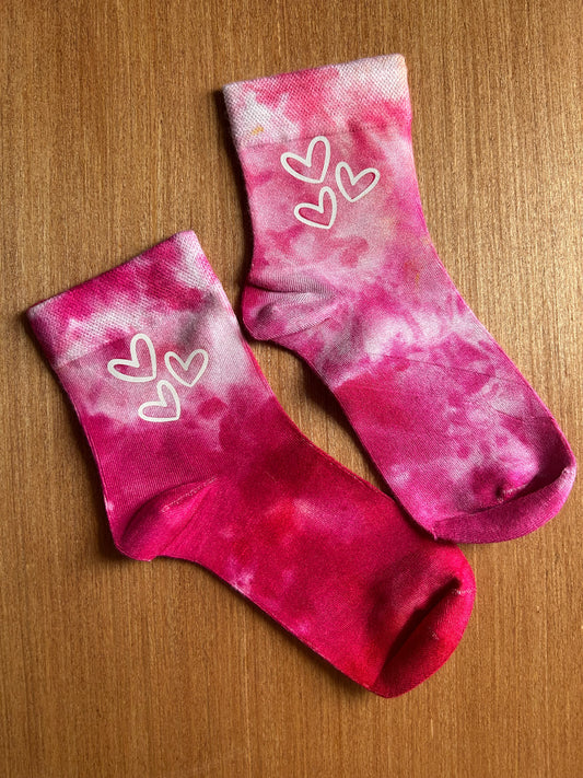 Valentine's Day Pink Bamboo Crew Socks
