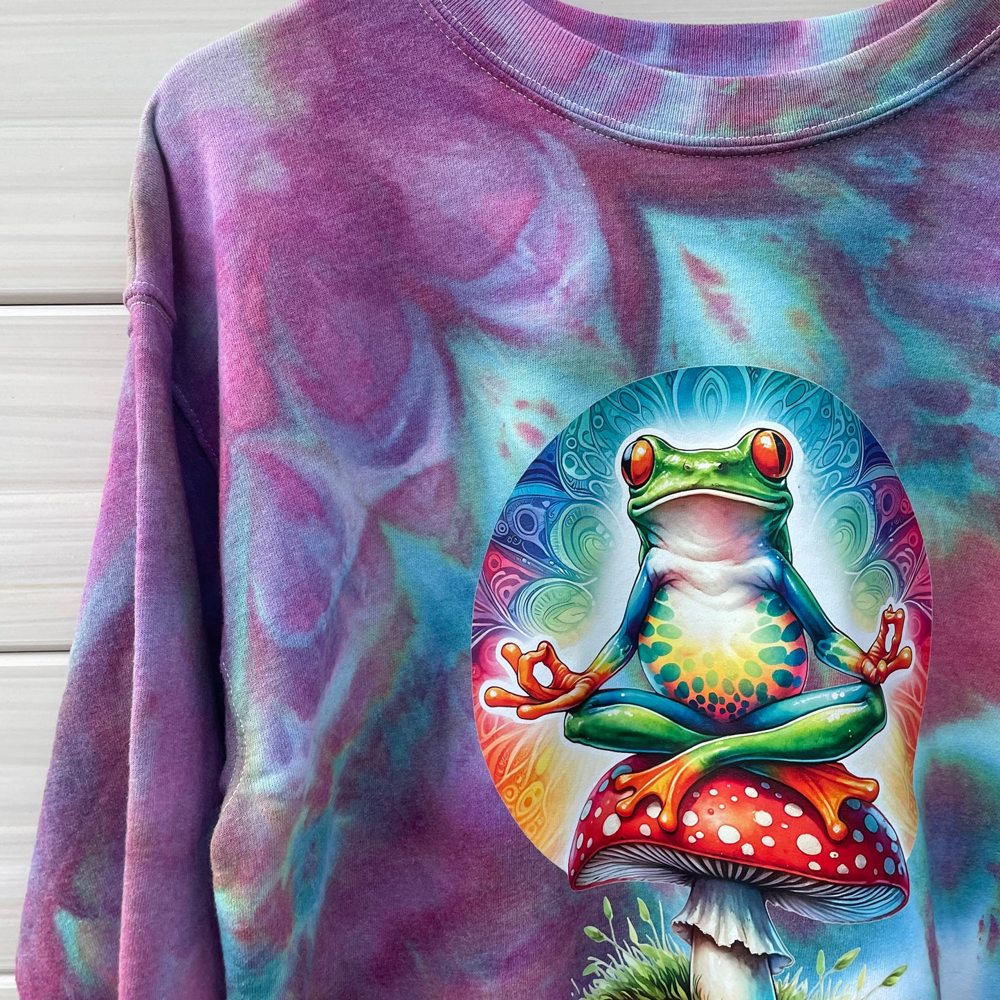 Colorful Frog Zen Sweater - Size Medium