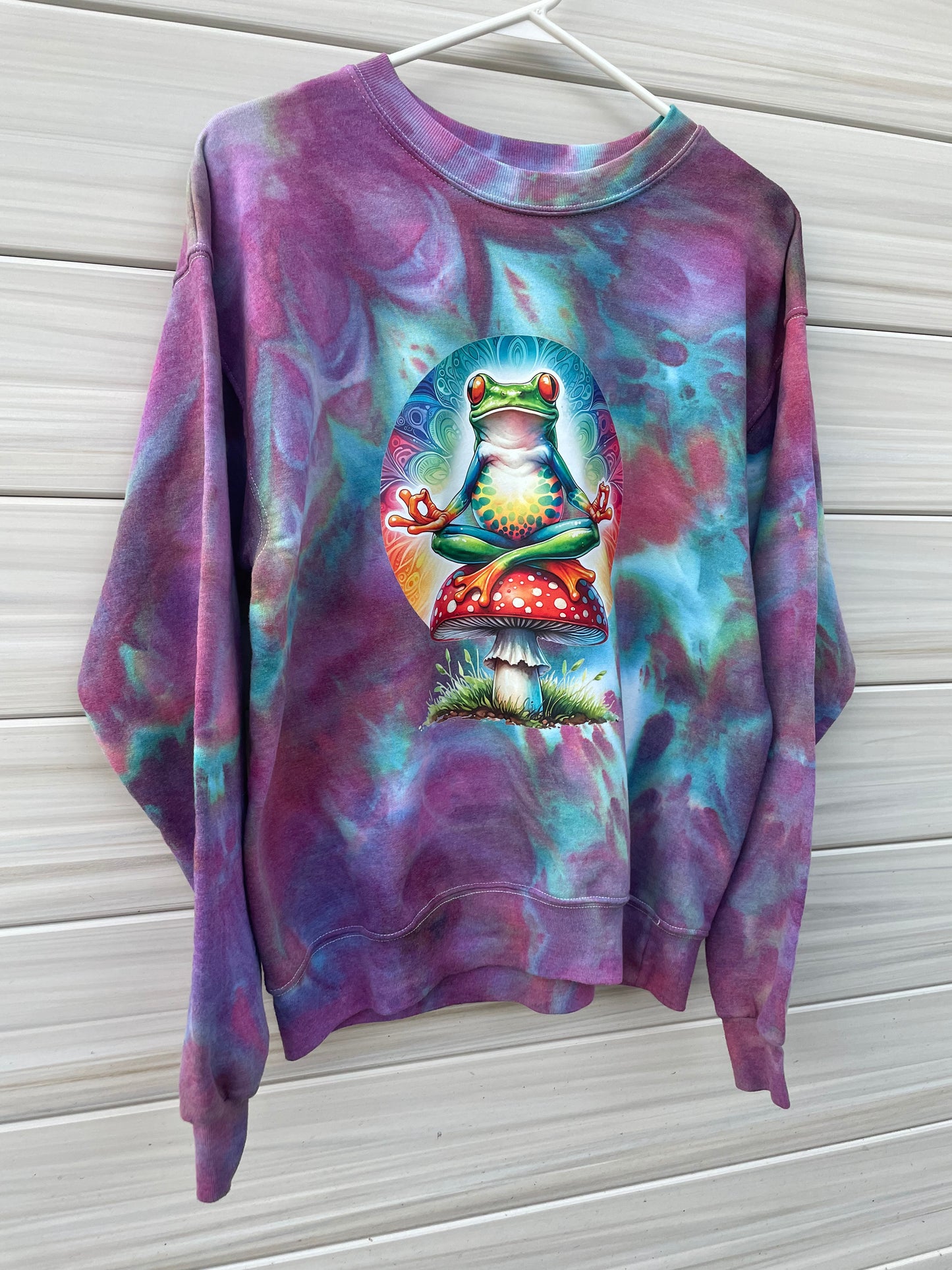 Colorful Frog Zen Sweater - Size Medium
