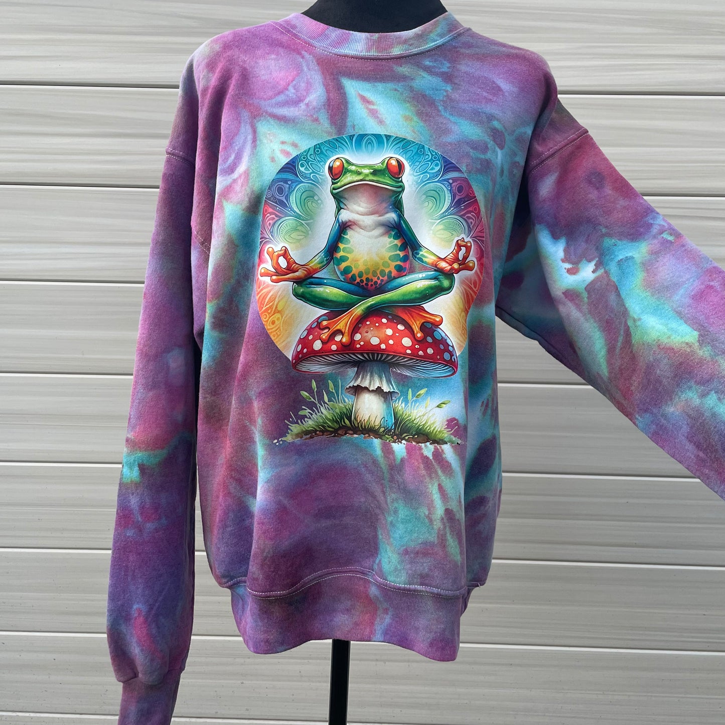 Colorful Frog Zen Sweater - Size Medium