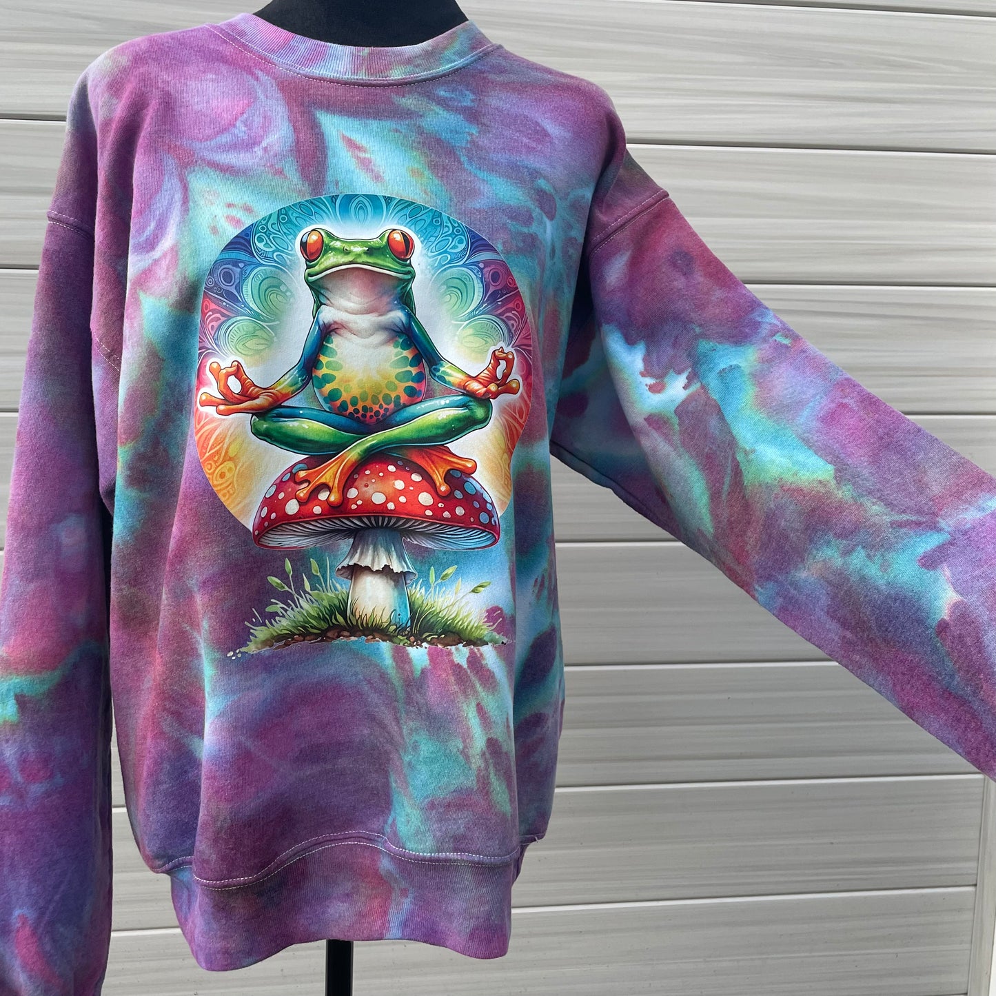 Colorful Frog Zen Sweater - Size Medium
