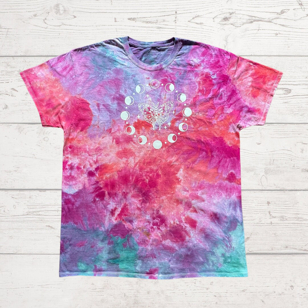 Butterfly Moon Phase Tie-Dye Tee - Size Adult XL