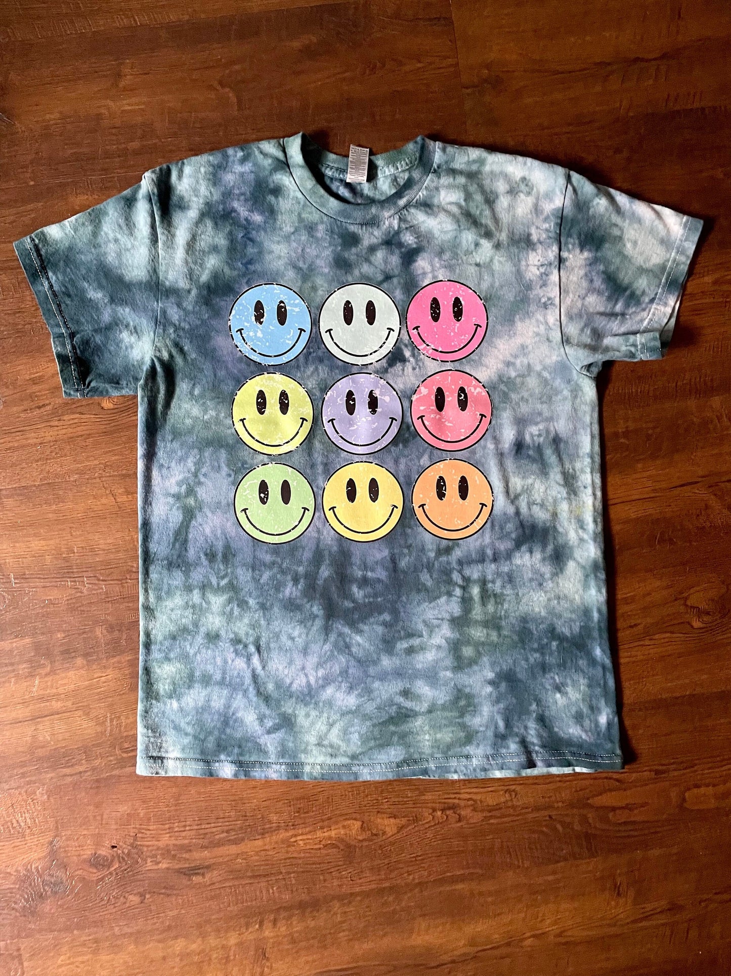 Smiley Face Tie-Dye Graphic Tee - Size Adult Medium