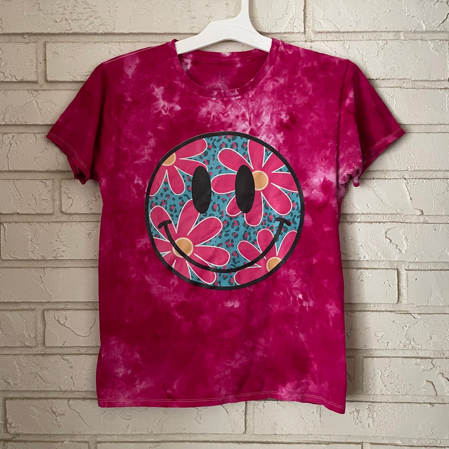 Smiley Face Tie-Dye Graphic Tee - Size Youth XL